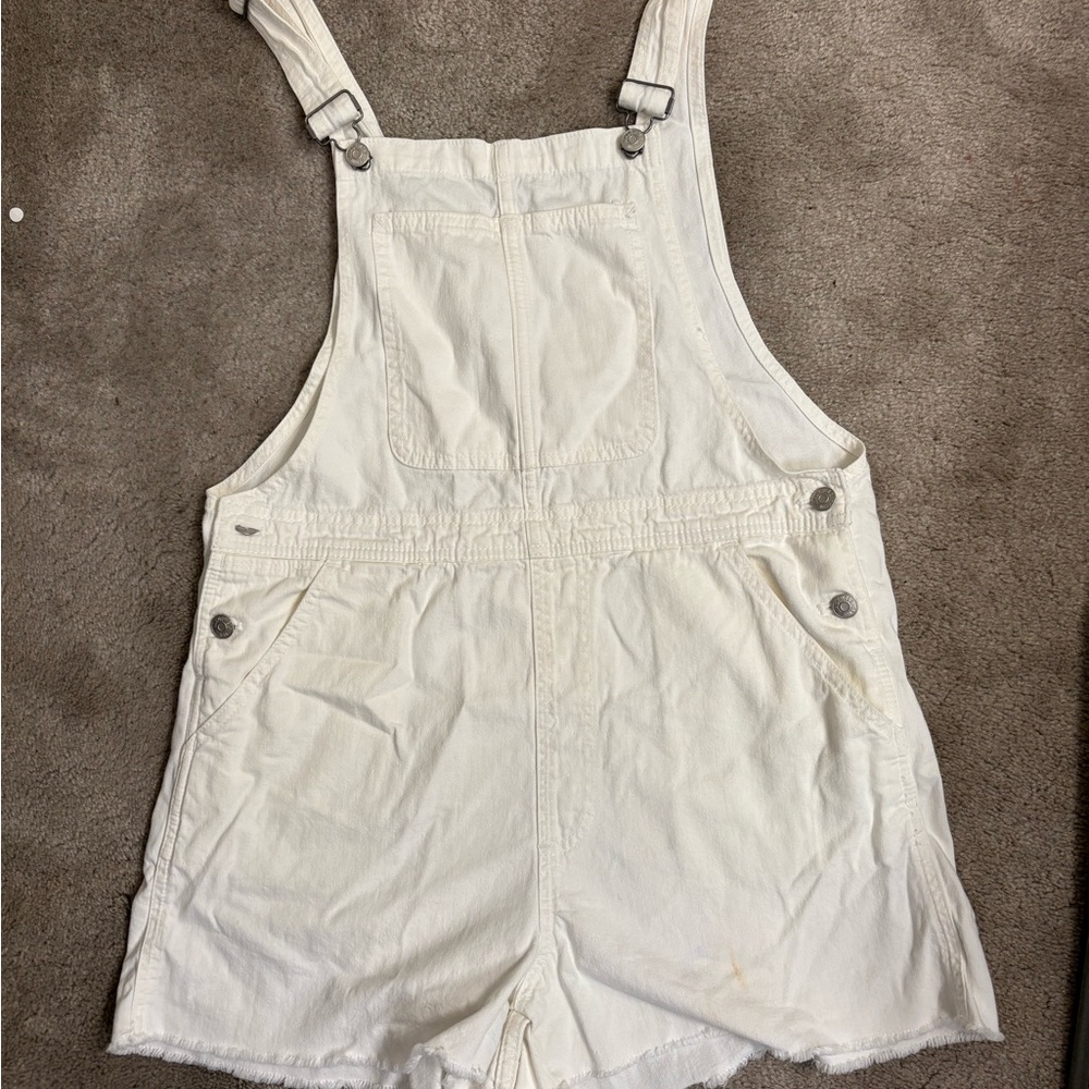Madewell White Denim Overalls